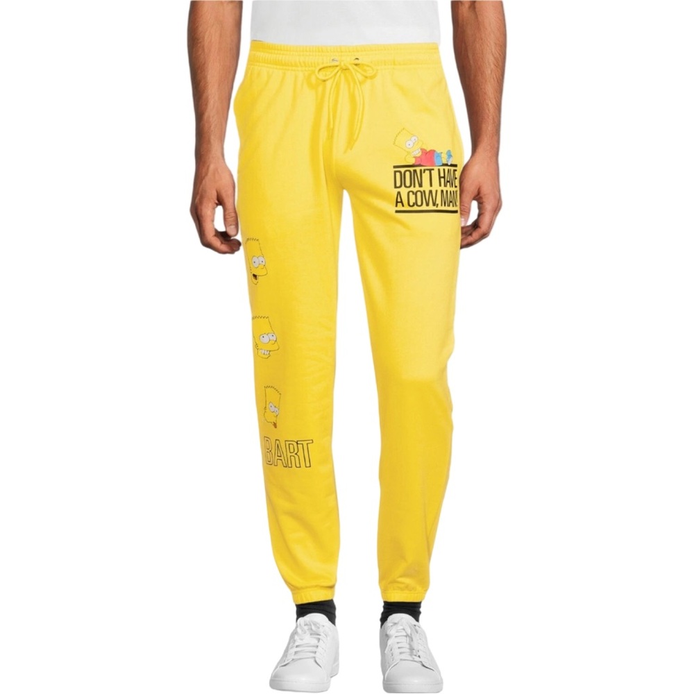 The Simpsons‎ Bart Simpson Yellow Lounge Sleep Jogger Sweatpants Adult Size 2XL
